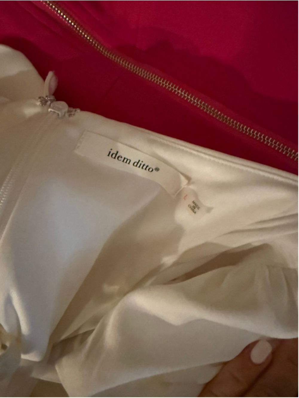 Women's idem ditto White Mini Dress with Ruffle Sleeves L - Picture 5 of 5